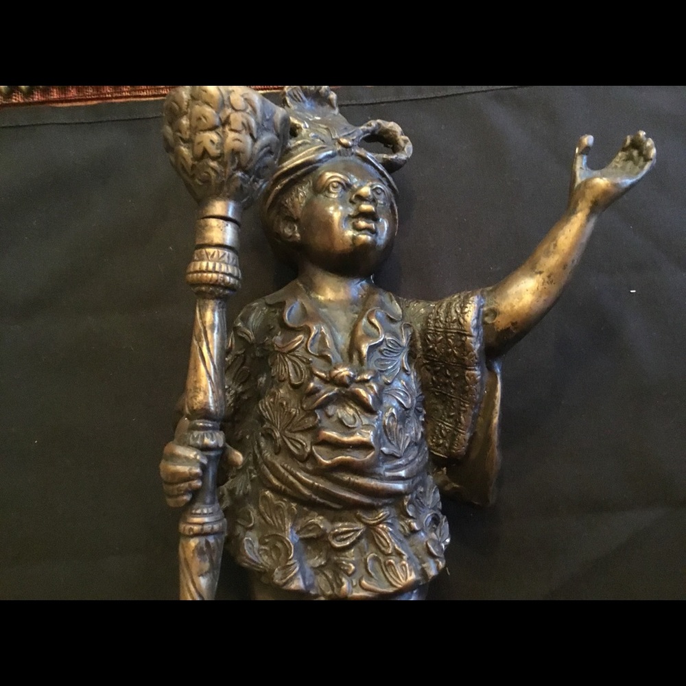 African Tribal Heavy Bronze Statue Sculptures 15” - Picture 2 of 8